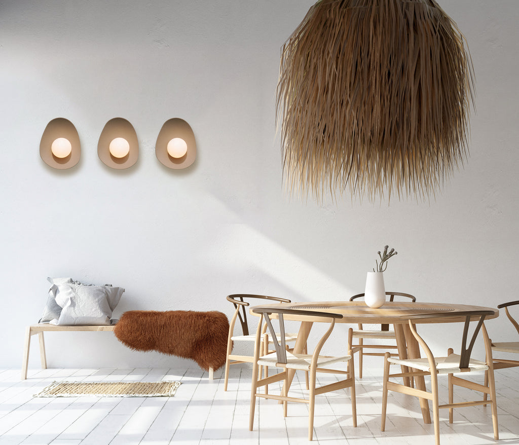 Applique murale en grès cérame beige caramel