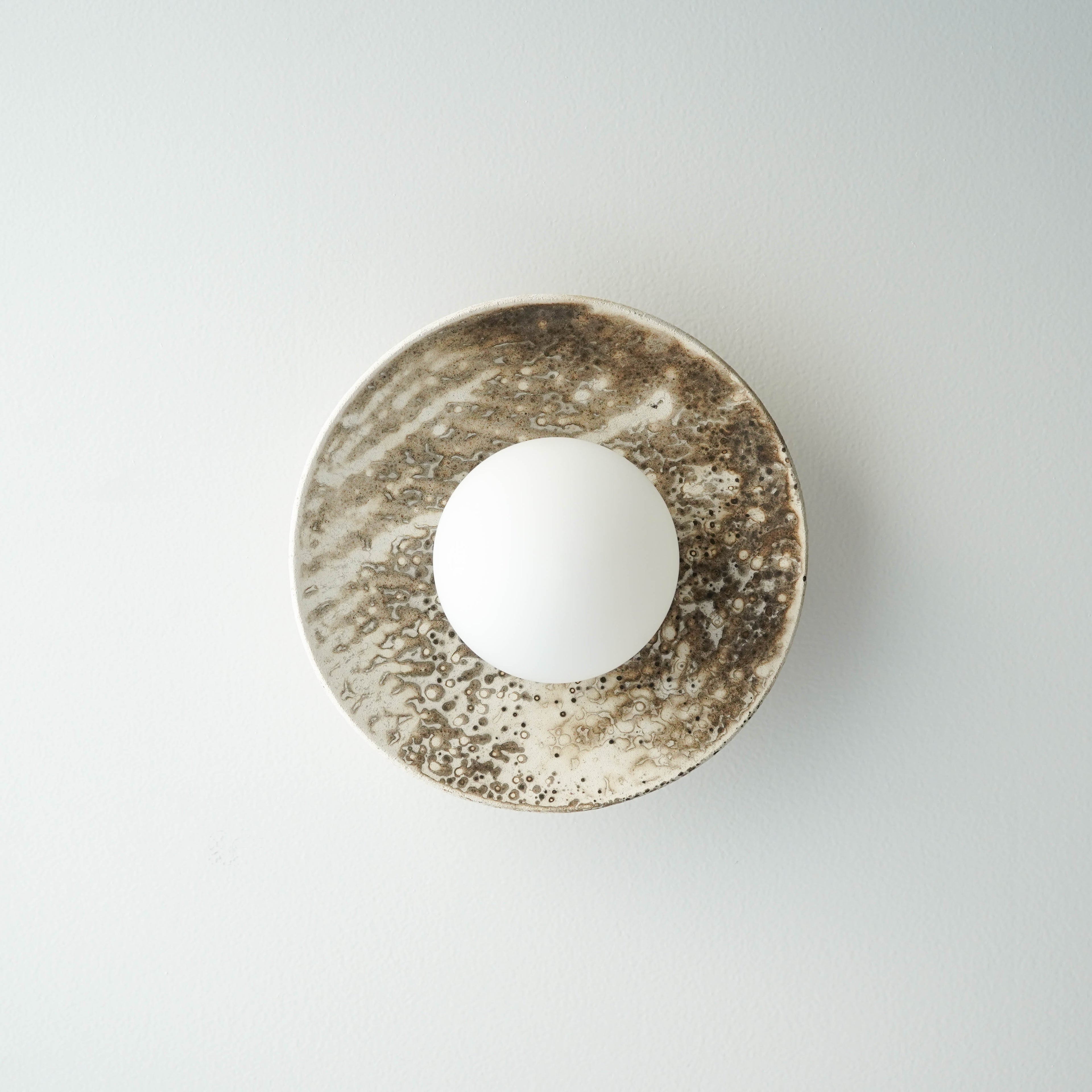 Ceramic Wall Sconce Set of 2, Obvara Raku Fired, Limited Edition