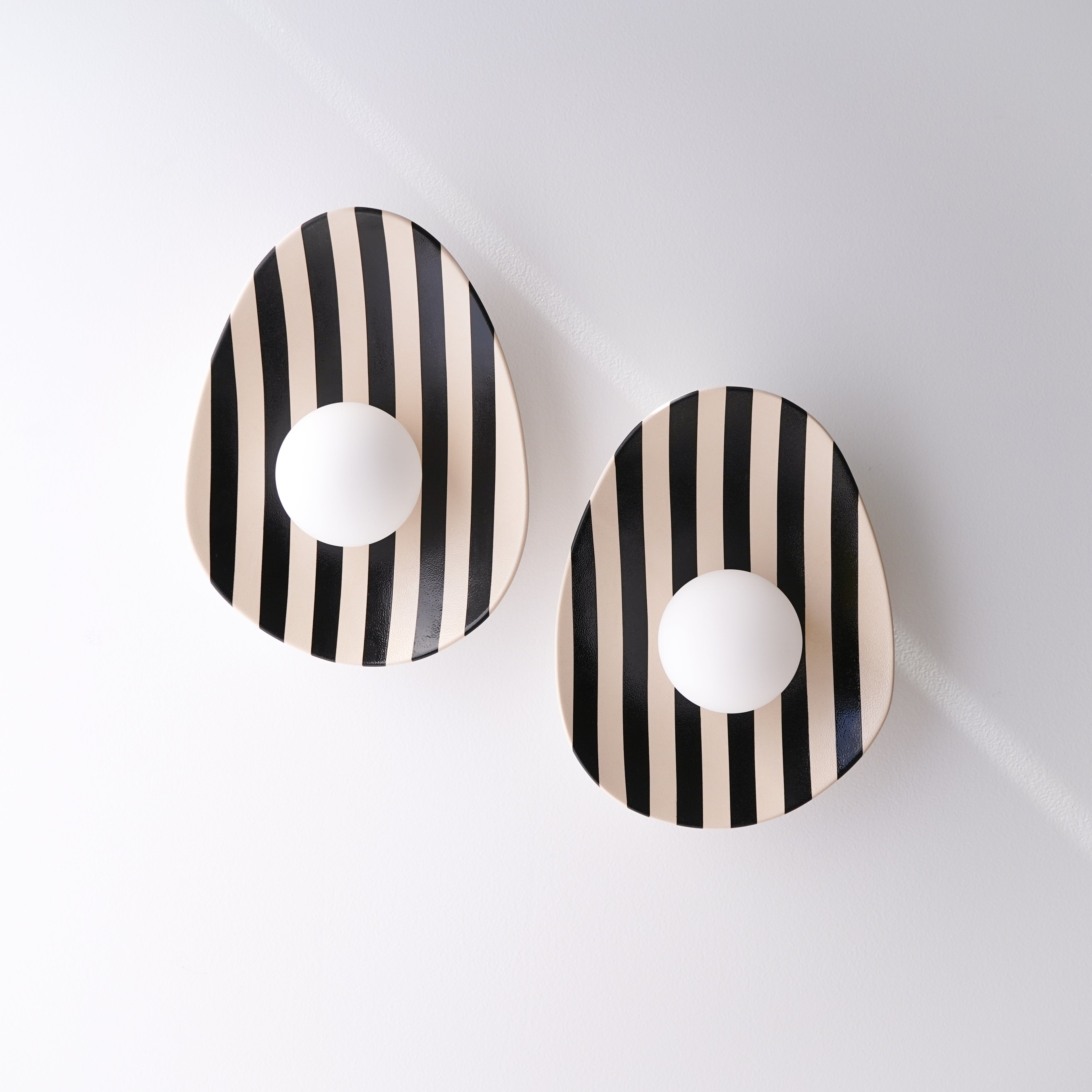 Black and White Striped Ceramic Wall Light / Sconce (Copy)