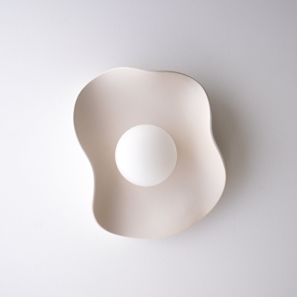 Creamy Matte White Ceramic Wall Light / Sconce