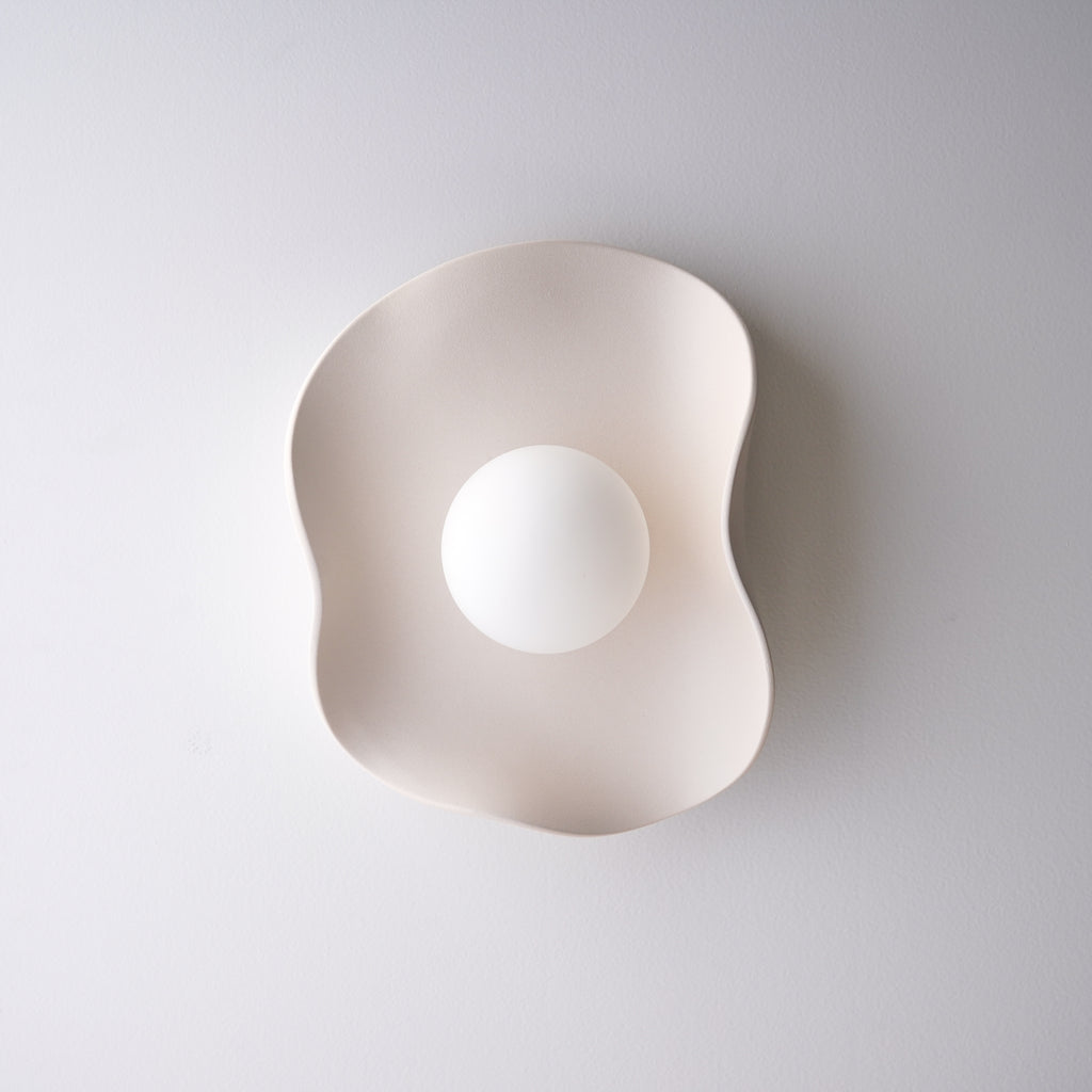 Creamy Matte White Ceramic Wall Light / Sconce