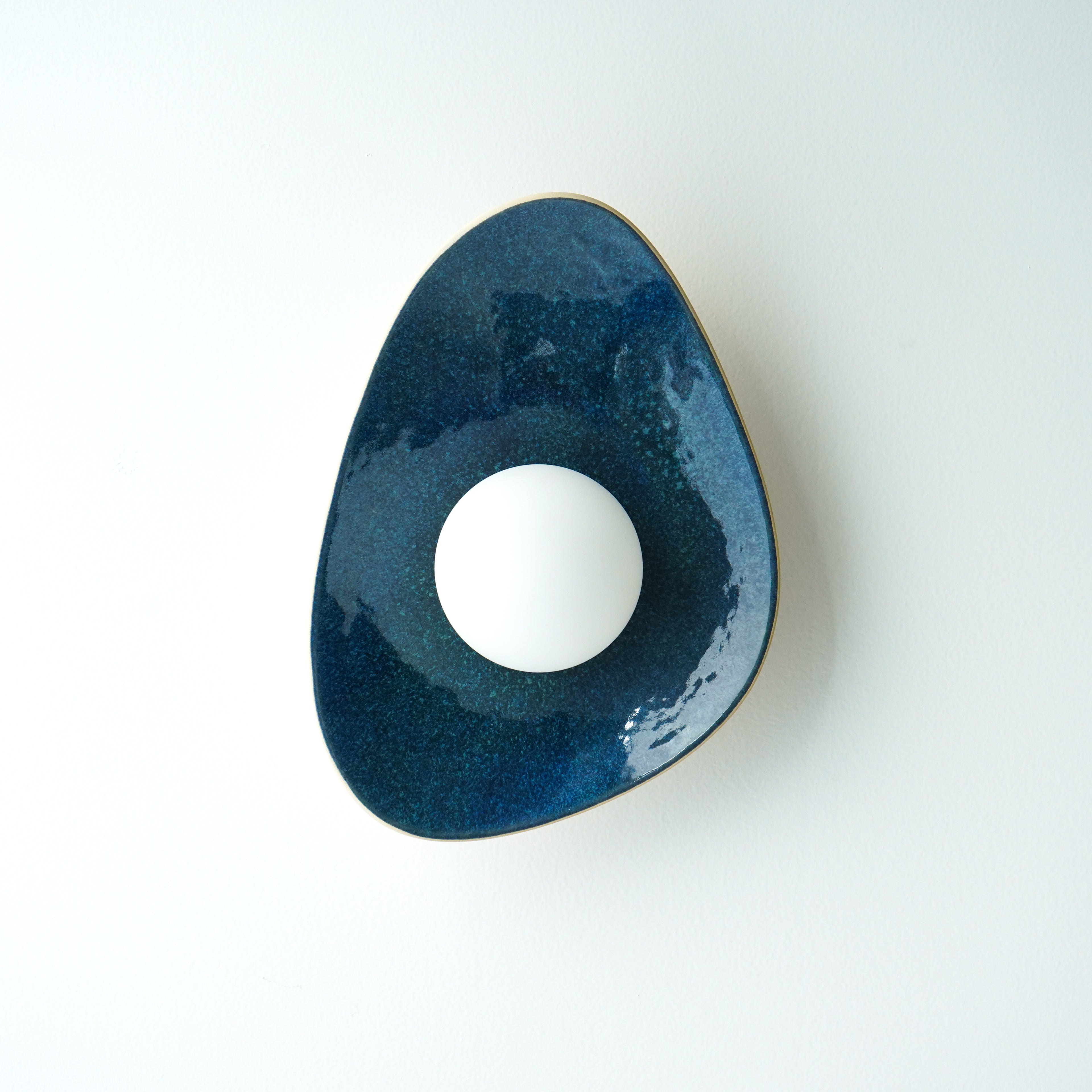 Handmade Deep Blue Ceramic Wall Sconce / Wall Lamp
