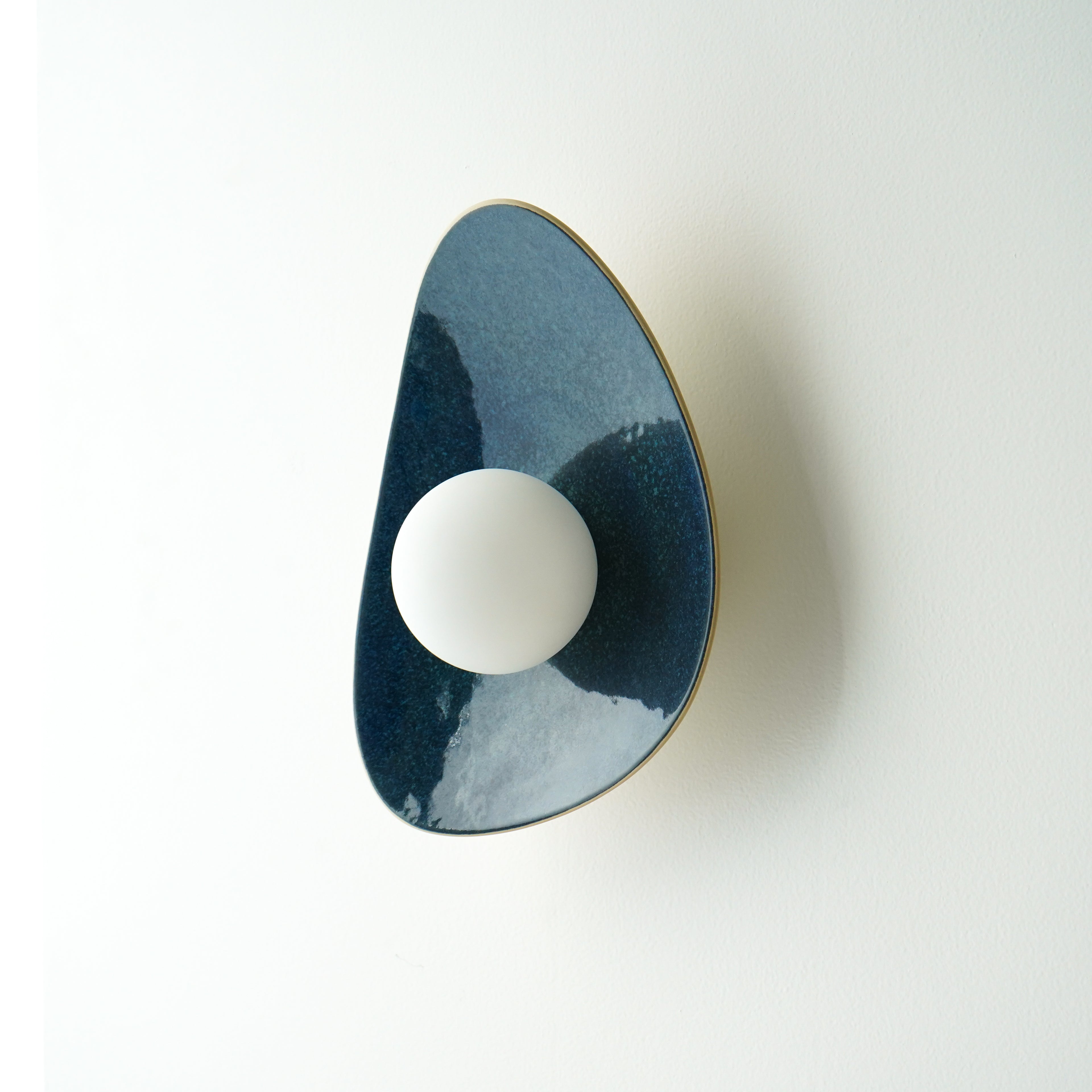 Handmade Deep Blue Ceramic Wall Sconce / Wall Lamp