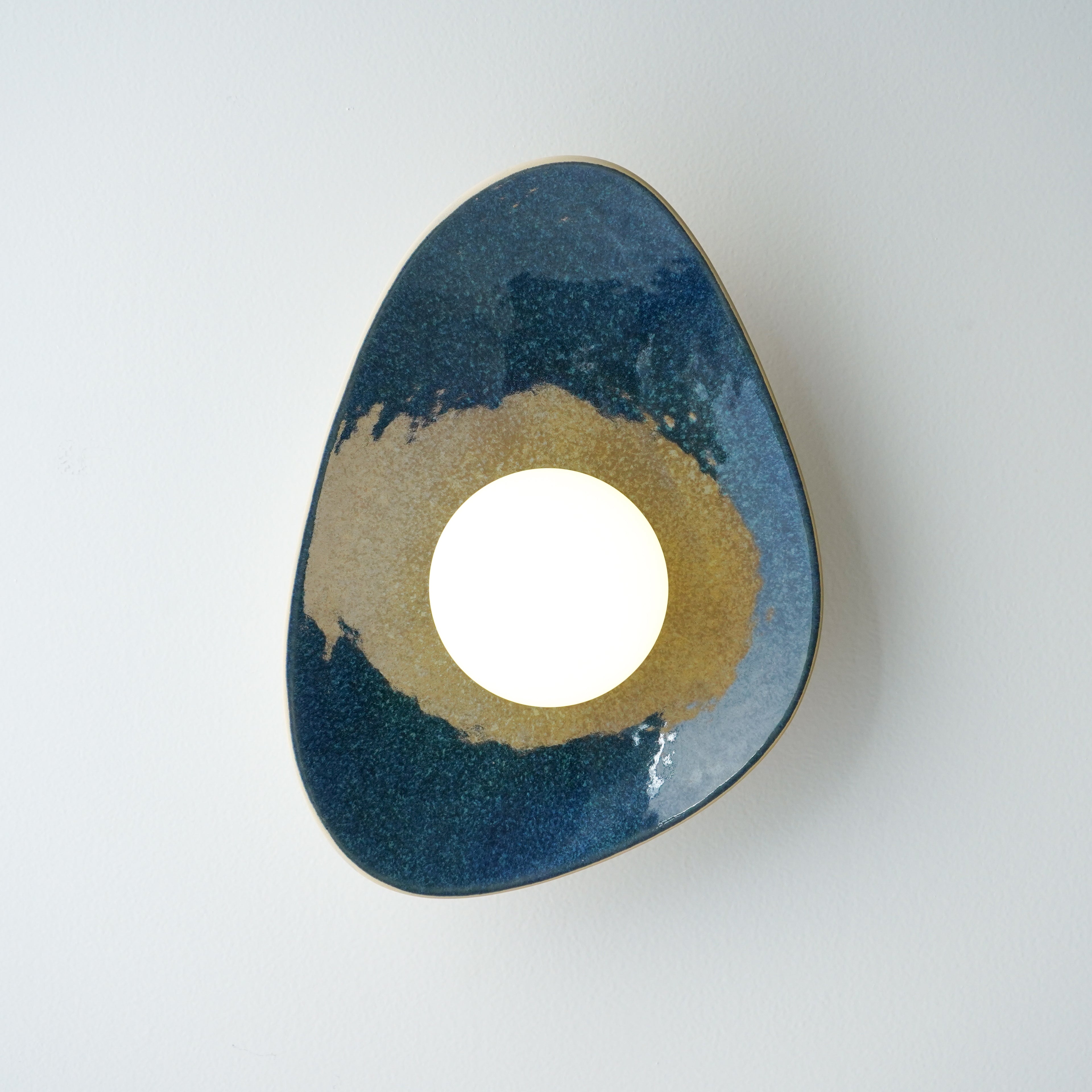 Handmade Deep Blue Ceramic Wall Sconce / Wall Lamp