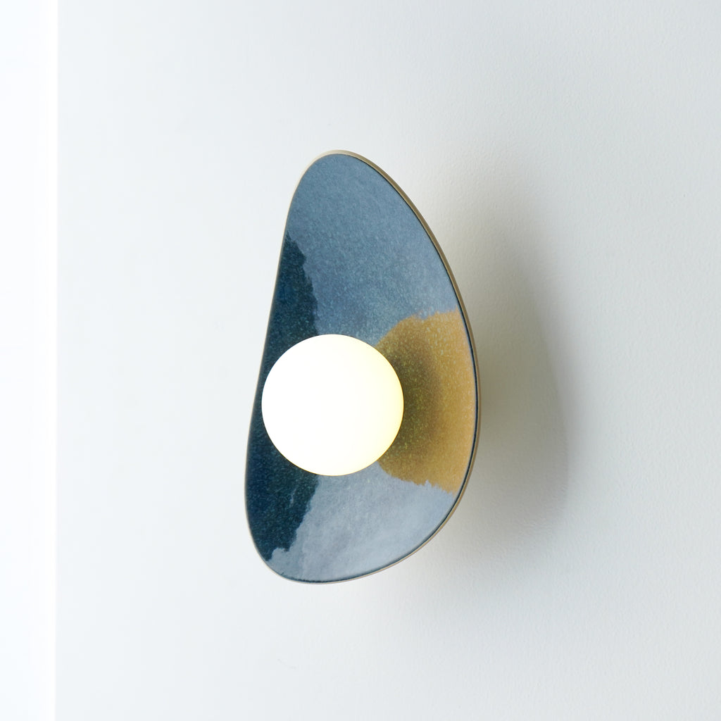 Handmade Deep Blue Ceramic Wall Sconce / Wall Lamp