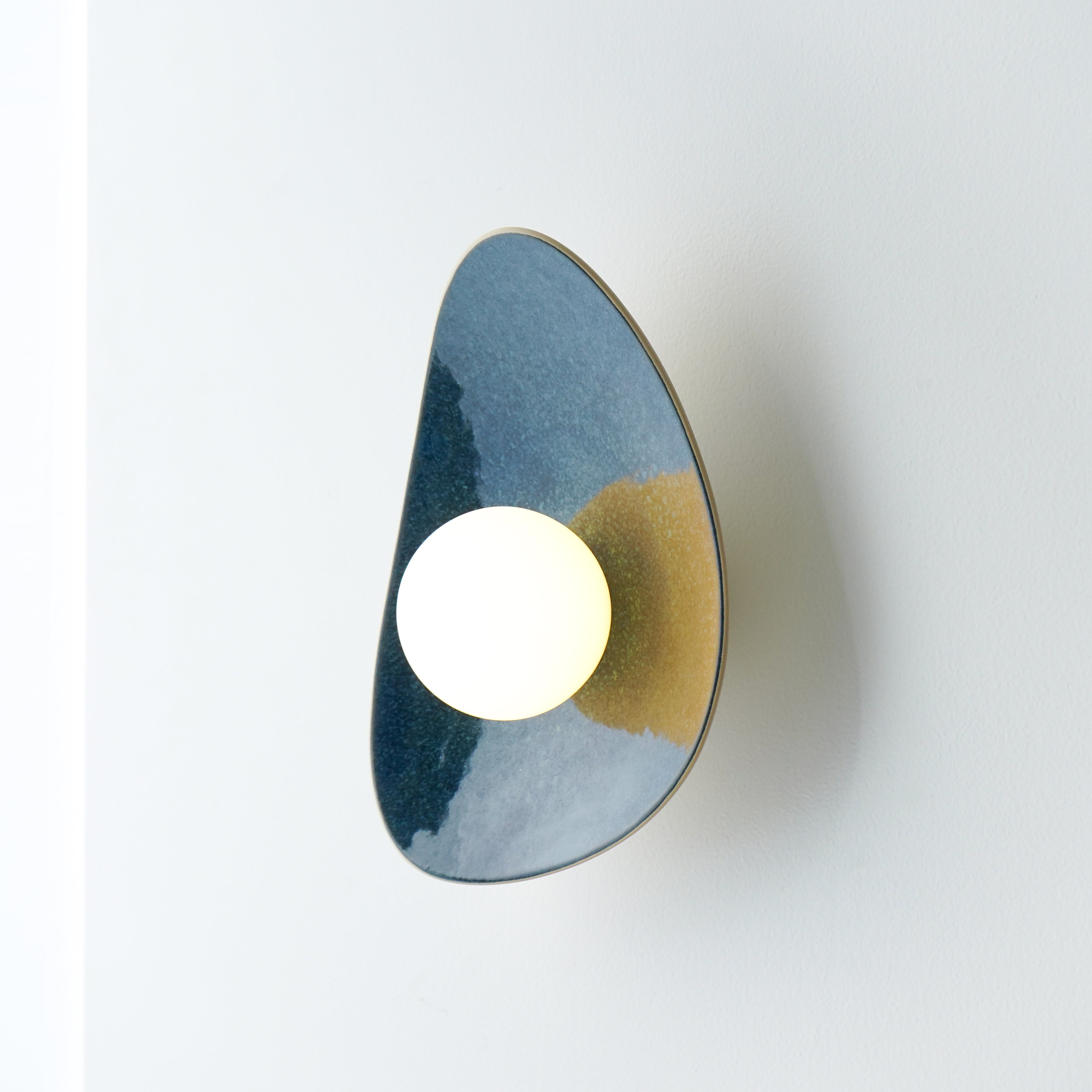 Handmade Deep Blue Ceramic Wall Sconce / Wall Lamp