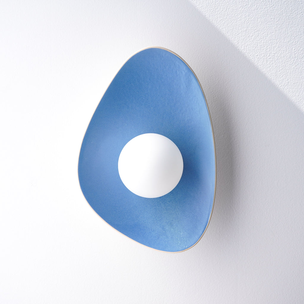 Handmade Sky Blue Ceramic Wall Sconce / Wall Lamp