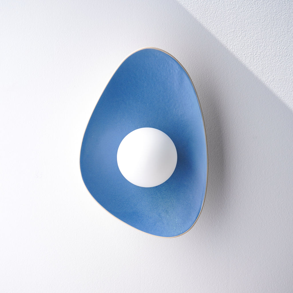 Handmade Sky Blue Ceramic Wall Sconce / Wall Lamp