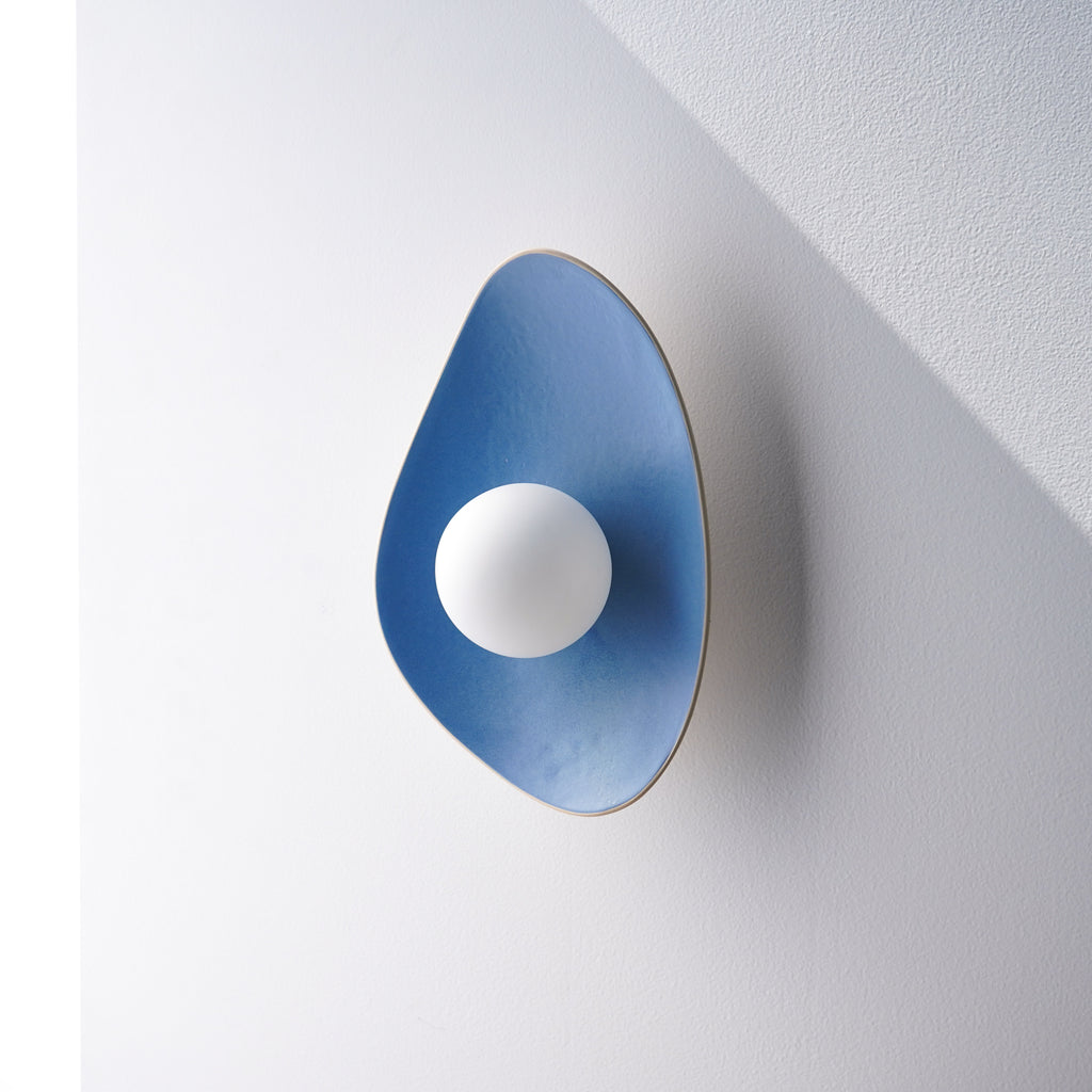 Handmade Sky Blue Ceramic Wall Sconce / Wall Lamp