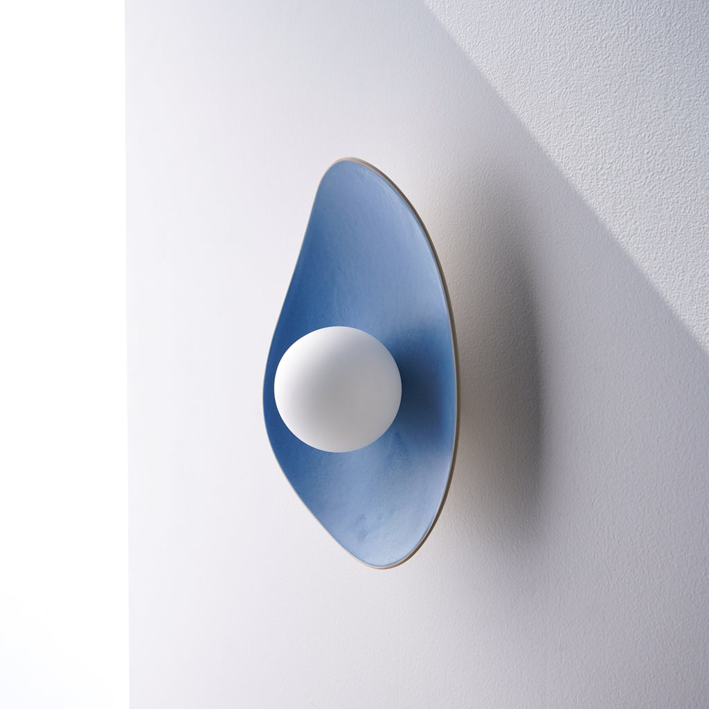 Handmade Sky Blue Ceramic Wall Sconce / Wall Lamp