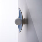 Handmade Sky Blue Ceramic Wall Sconce / Wall Lamp
