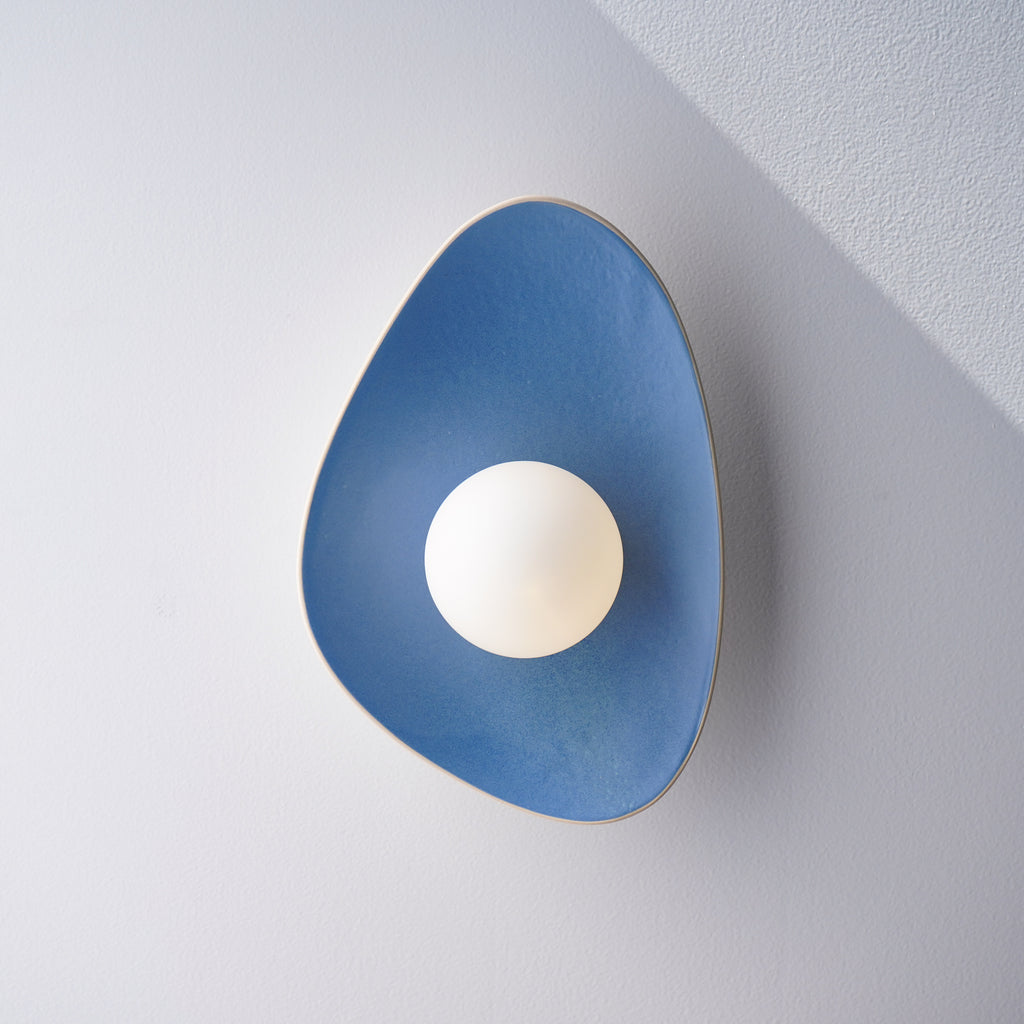 Handmade Sky Blue Ceramic Wall Sconce / Wall Lamp
