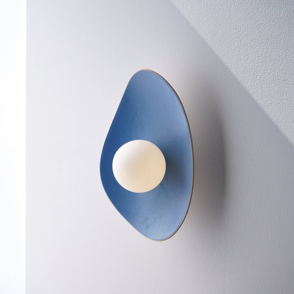 Handmade Sky Blue Ceramic Wall Sconce / Wall Lamp