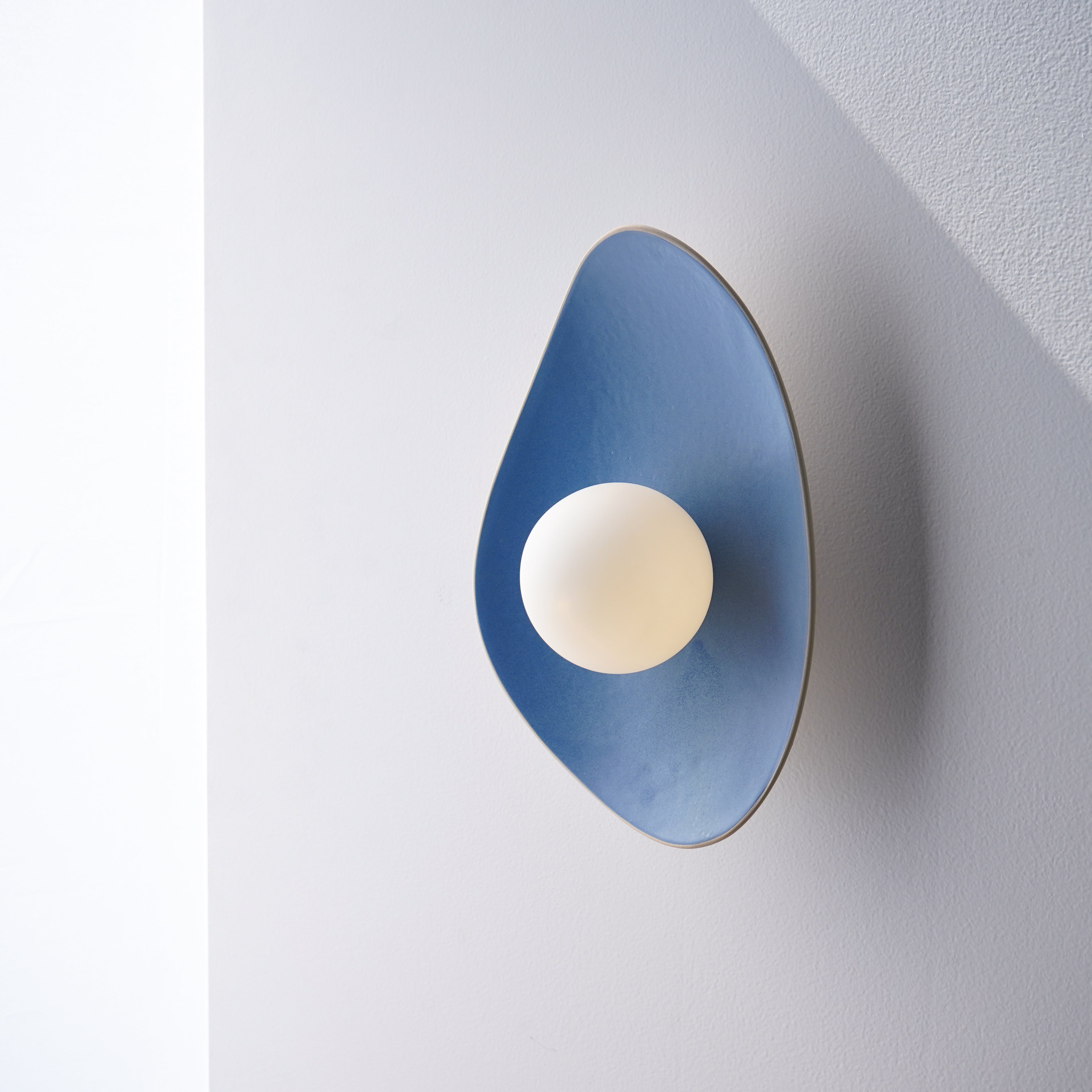 Handmade Sky Blue Ceramic Wall Sconce / Wall Lamp