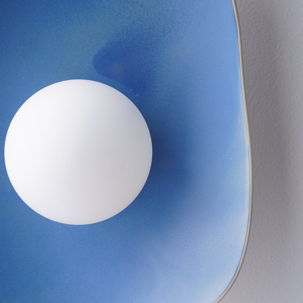 Handmade Sky Blue Ceramic Wall Sconce / Wall Lamp