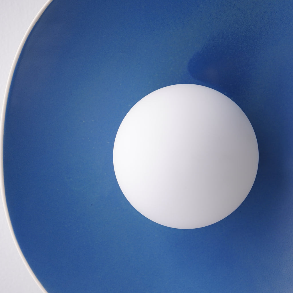 Handmade Sky Blue Ceramic Wall Sconce / Wall Lamp