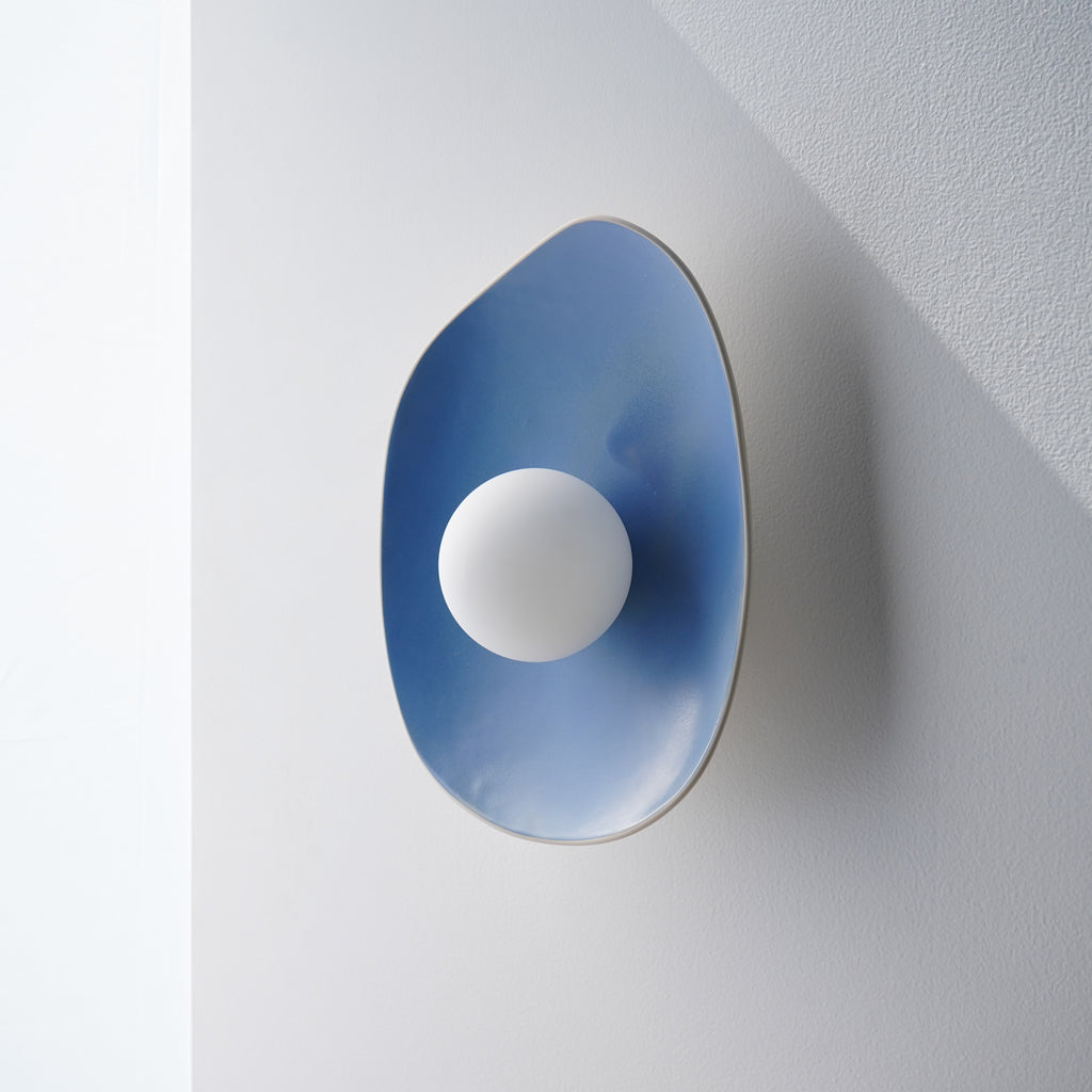 Handmade Sky Blue Ceramic Wall Sconce / Wall Lamp