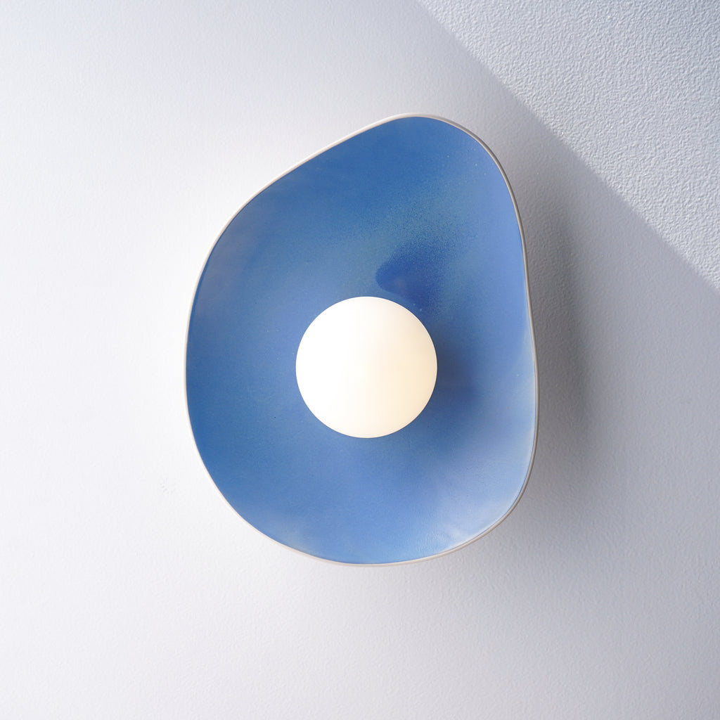 Handmade Sky Blue Ceramic Wall Sconce / Wall Lamp