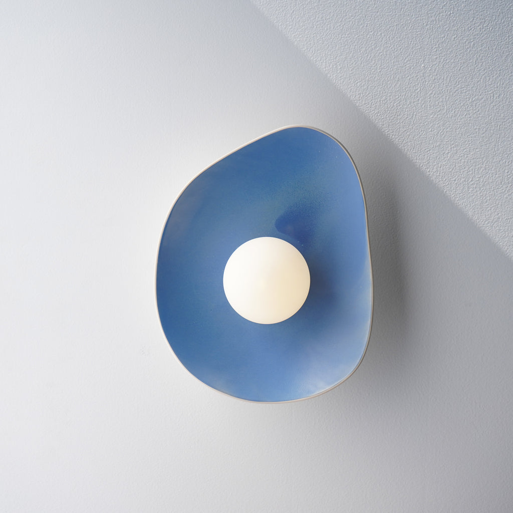 Handmade Sky Blue Ceramic Wall Sconce / Wall Lamp