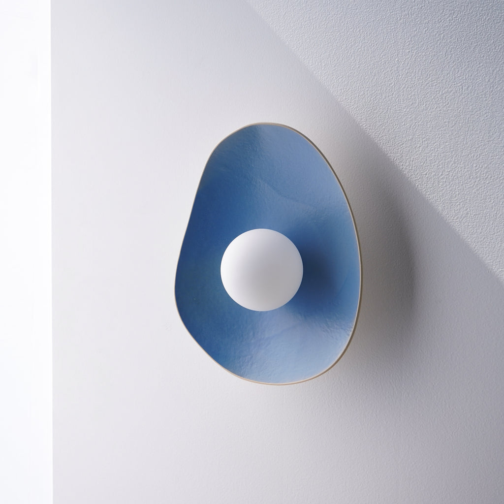 Handmade Sky Blue Ceramic Wall Sconce / Wall Lamp