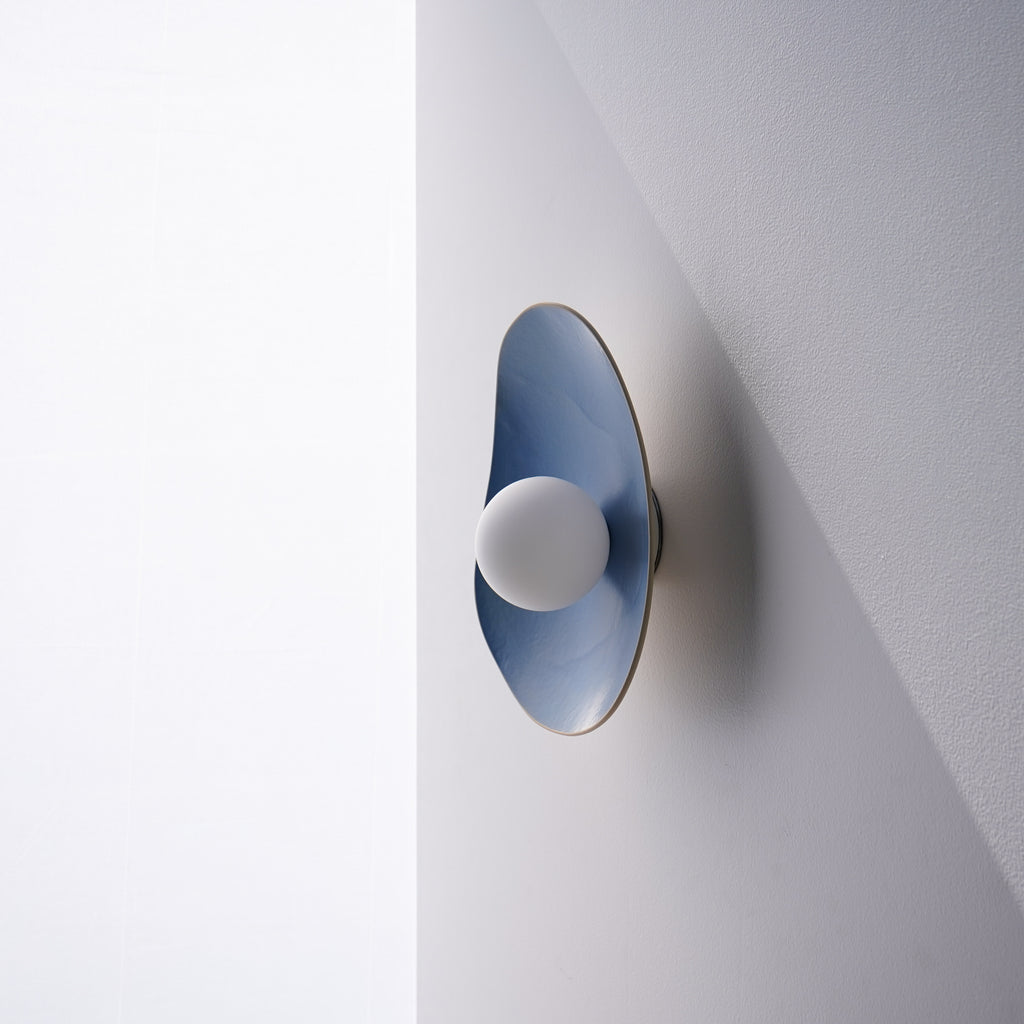 Handmade Sky Blue Ceramic Wall Sconce / Wall Lamp