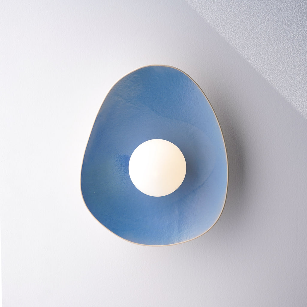 Handmade Sky Blue Ceramic Wall Sconce / Wall Lamp
