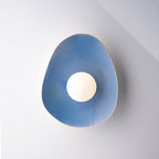 Handmade Sky Blue Ceramic Wall Sconce / Wall Lamp