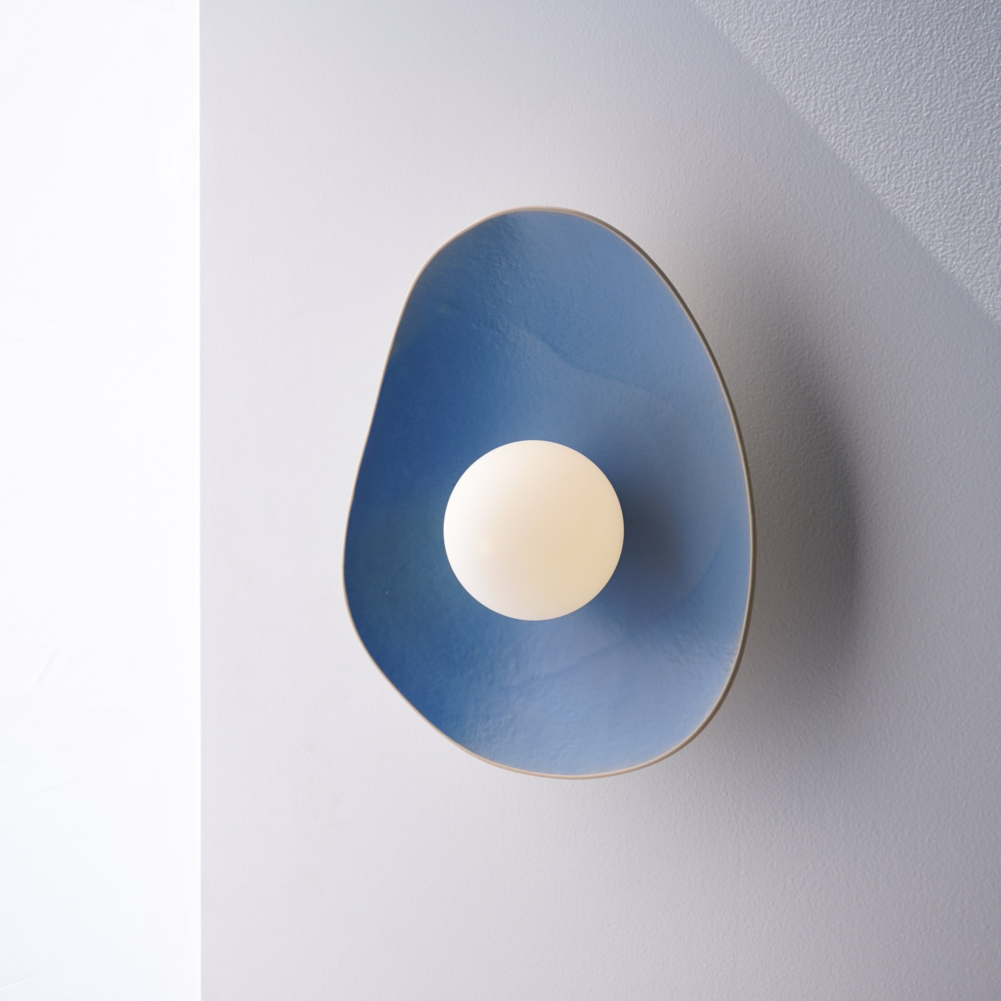 Handmade Sky Blue Ceramic Wall Sconce / Wall Lamp