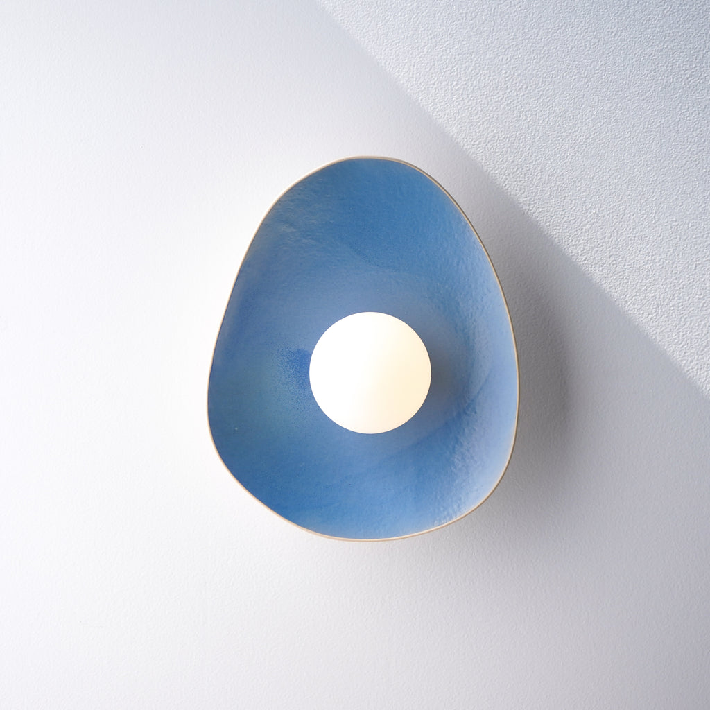 Handmade Sky Blue Ceramic Wall Sconce / Wall Lamp