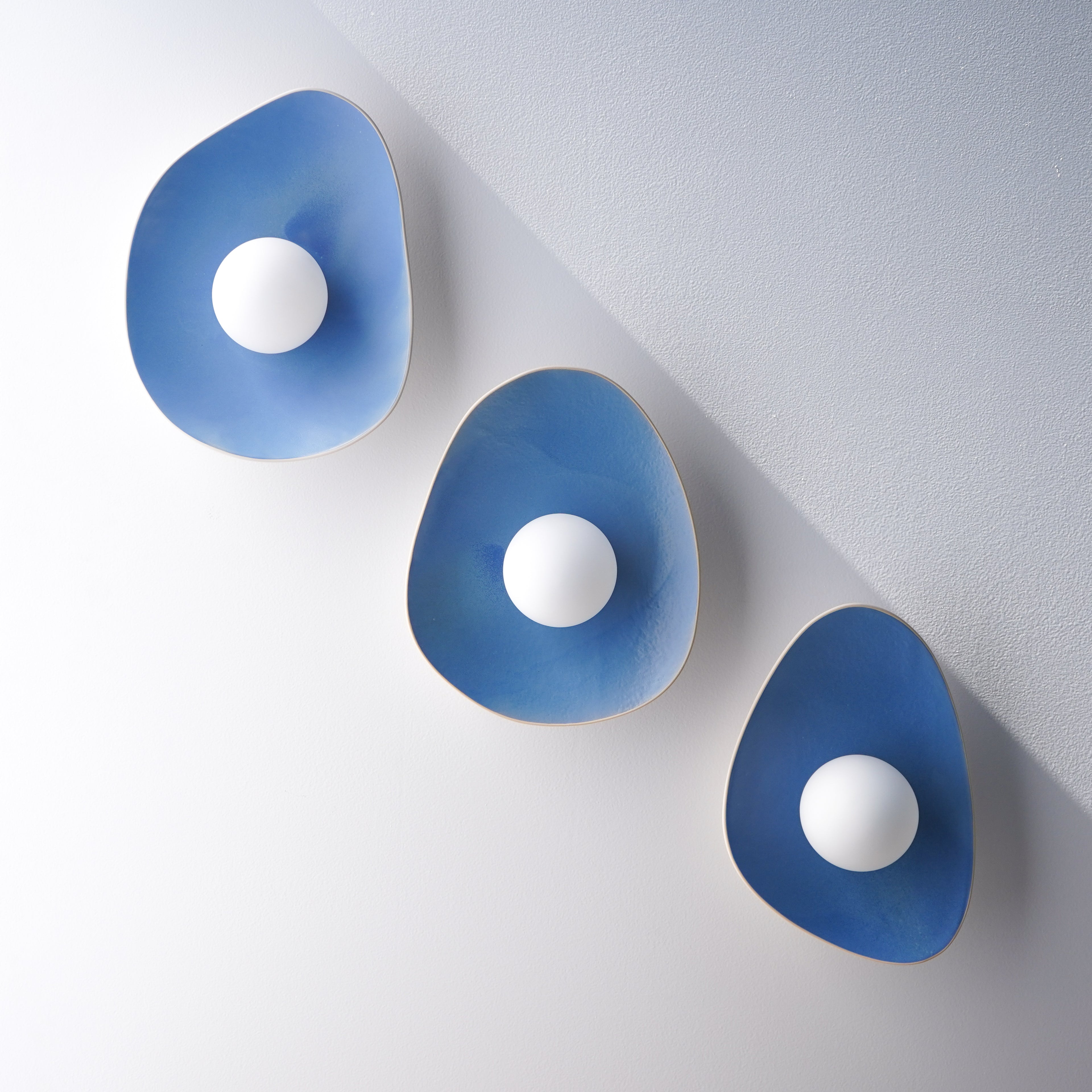 Handmade Sky Blue Ceramic Wall Sconce / Wall Lamp