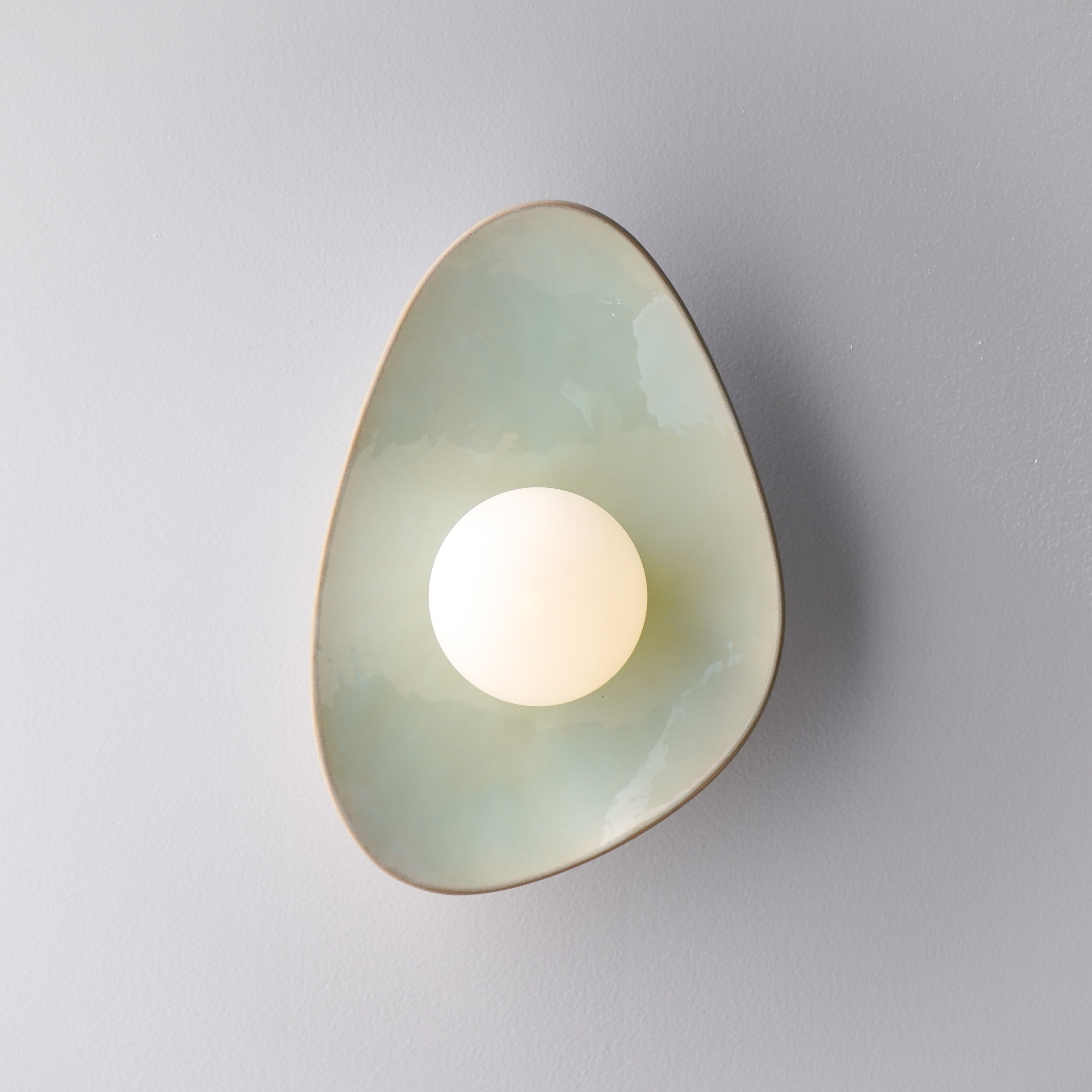 Soft Green Tones Ceramic Wall Lamp / Sconce