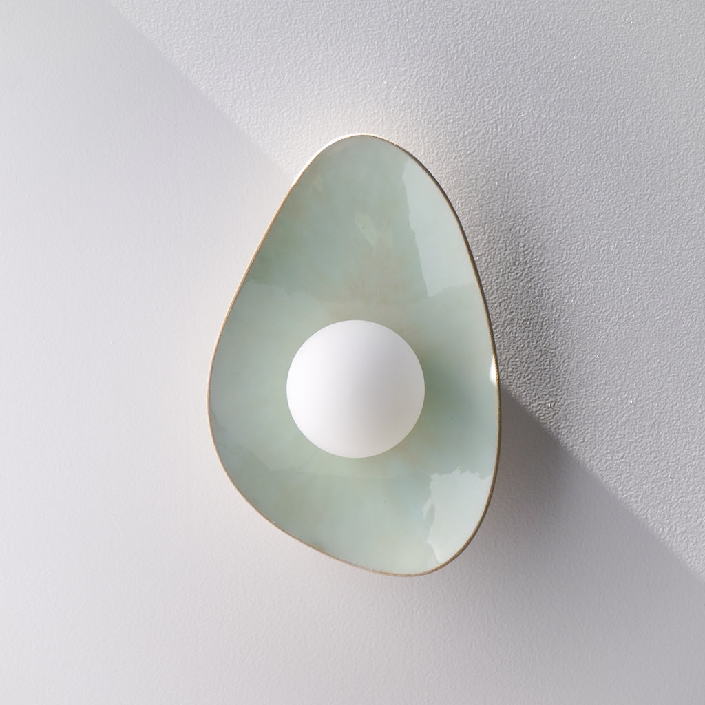 Soft Green Tones Ceramic Wall Lamp / Sconce