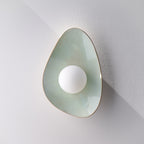 Soft Green Tones Ceramic Wall Lamp / Sconce