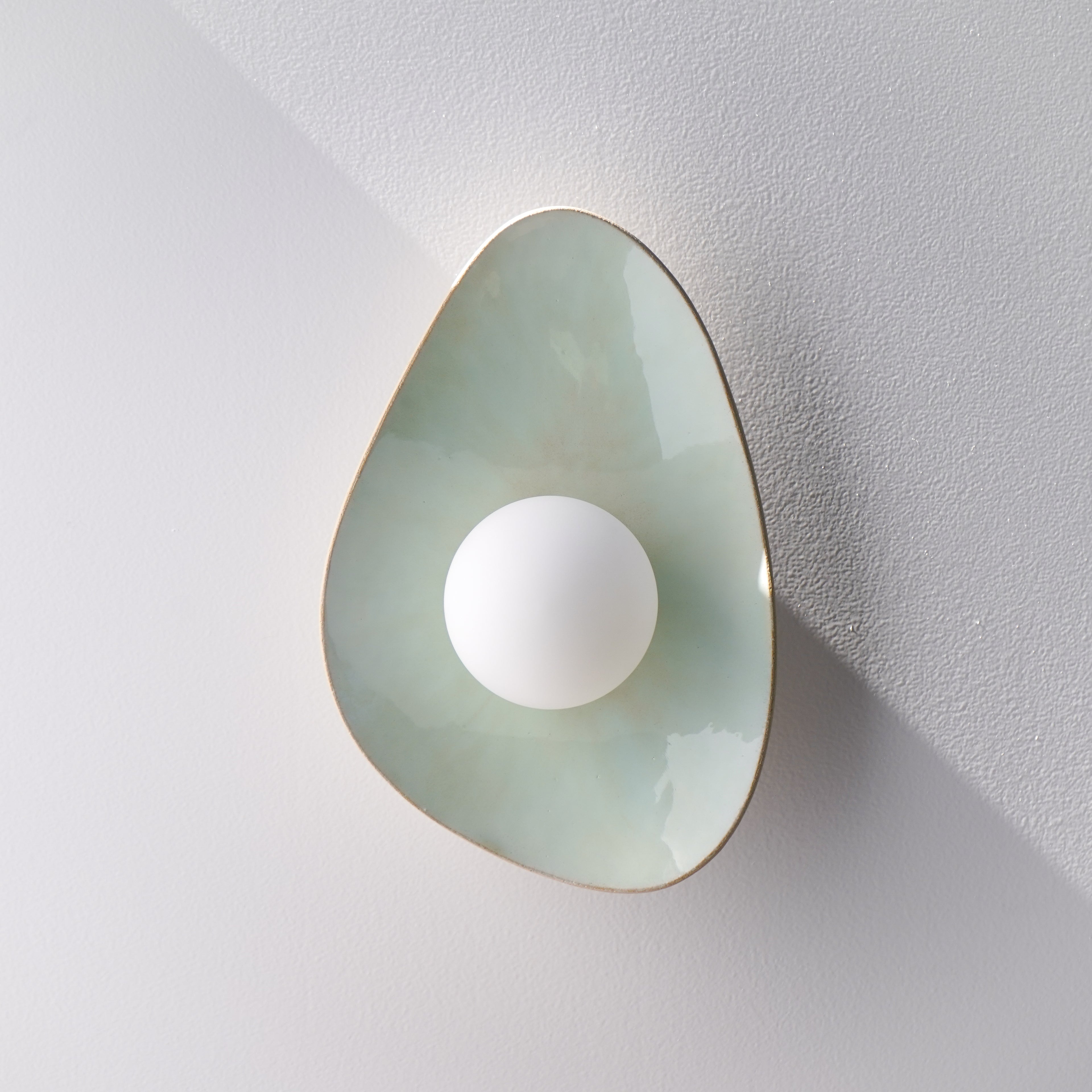 Soft Green Tones Ceramic Wall Lamp / Sconce