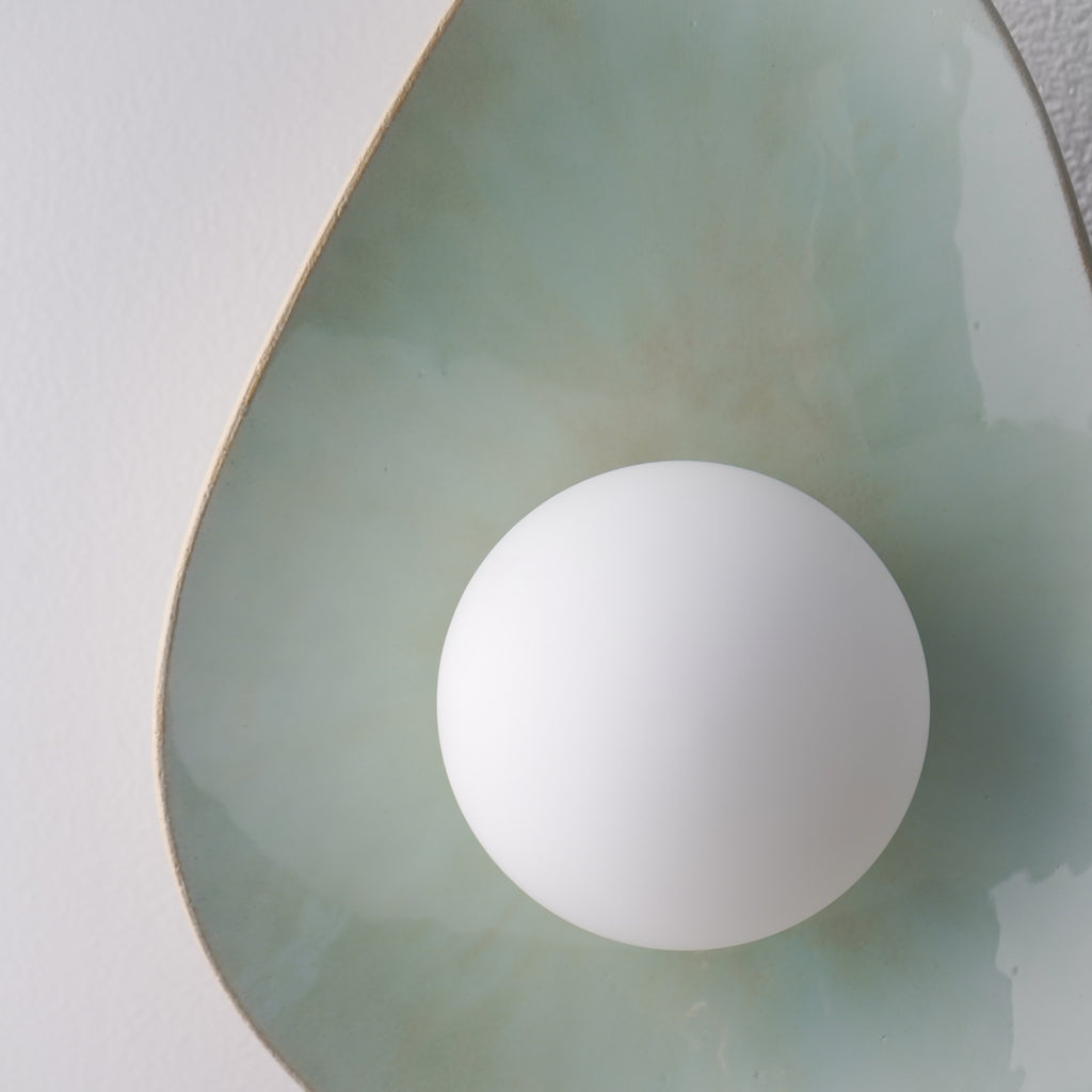 Soft Green Tones Ceramic Wall Lamp / Sconce