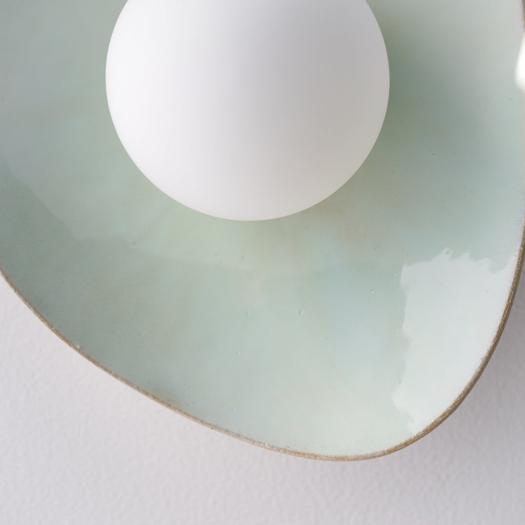 Soft Green Tones Ceramic Wall Lamp / Sconce