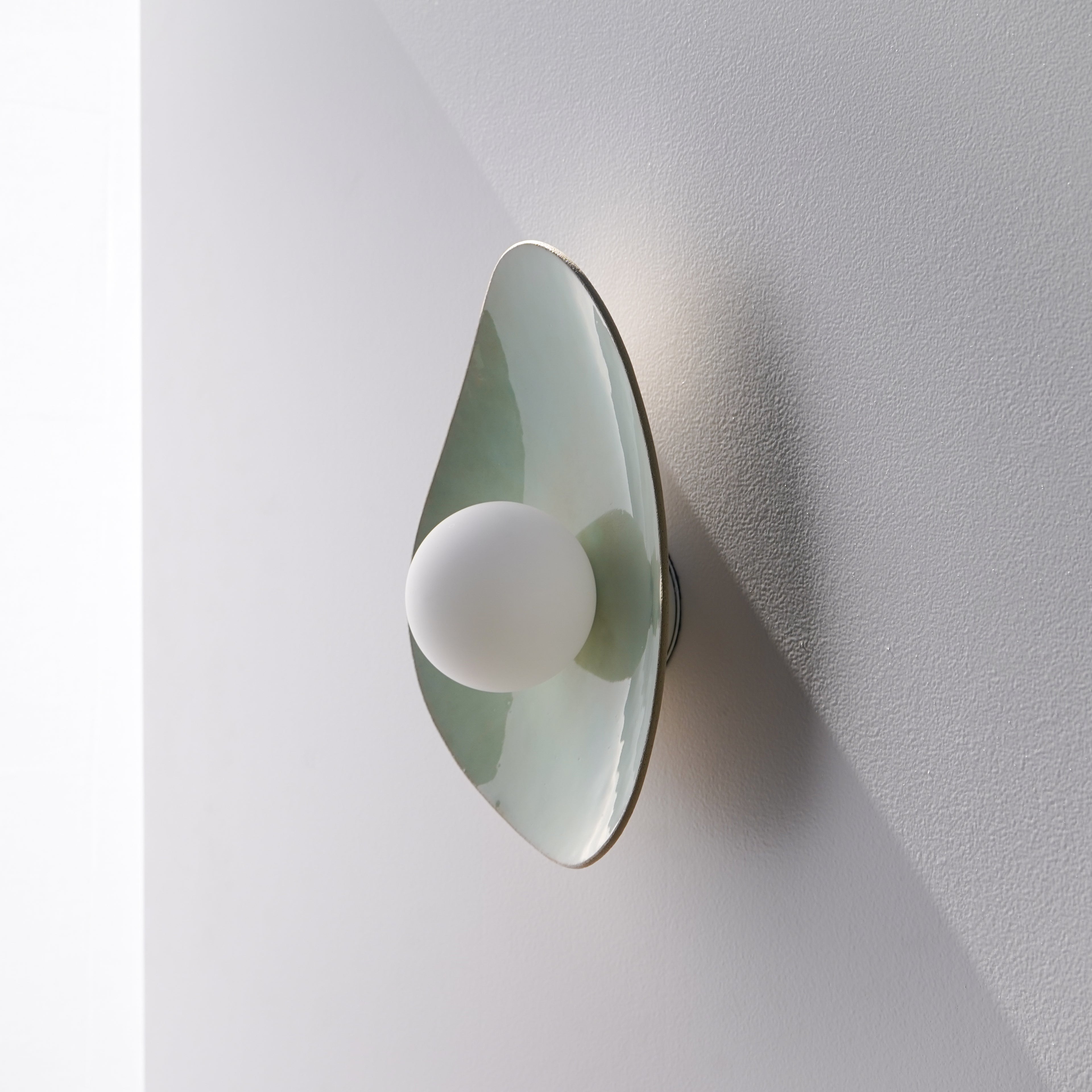 Soft Green Tones Ceramic Wall Lamp / Sconce