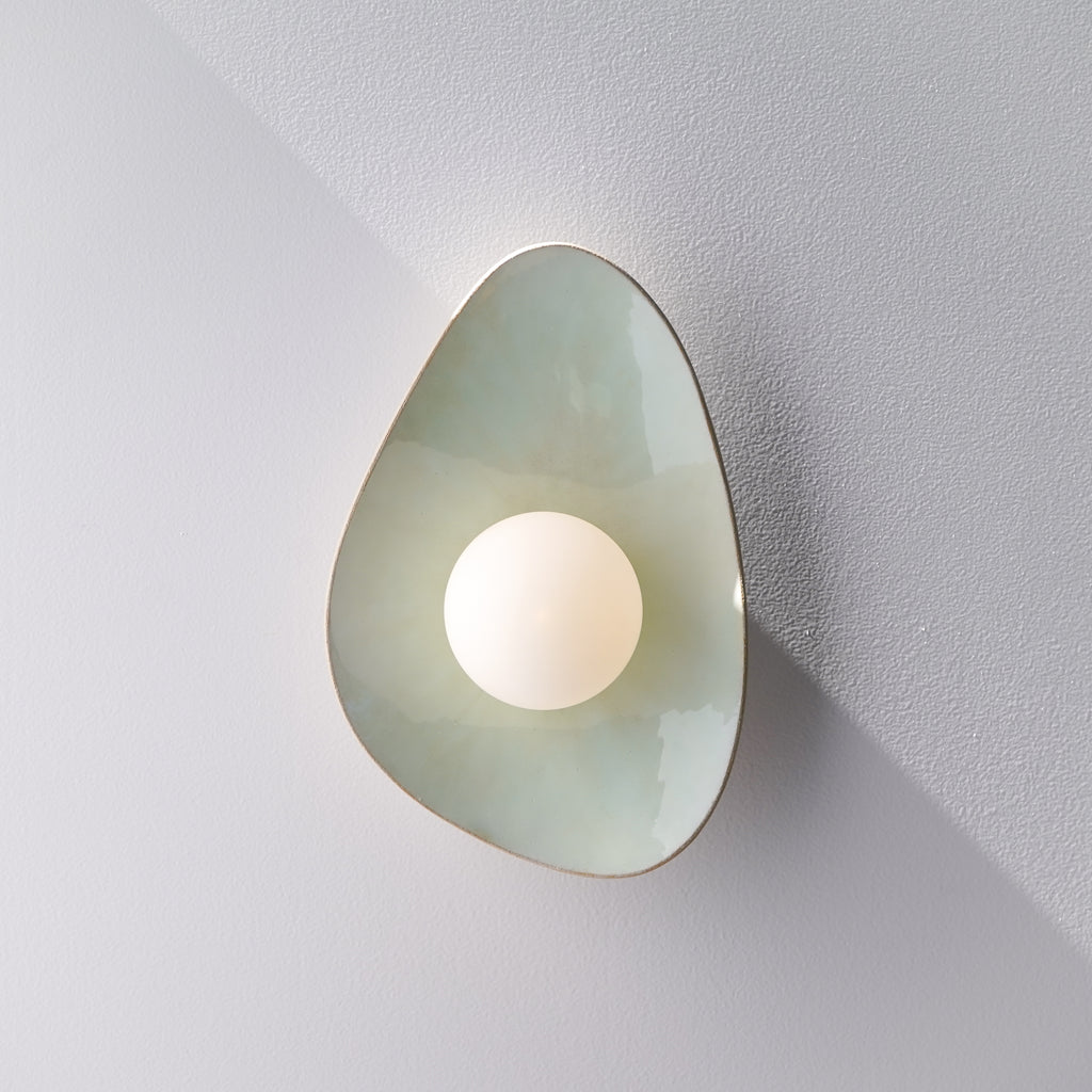 Soft Green Tones Ceramic Wall Lamp / Sconce