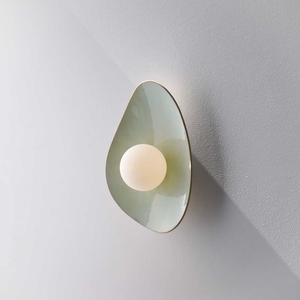 Soft Green Tones Ceramic Wall Lamp / Sconce