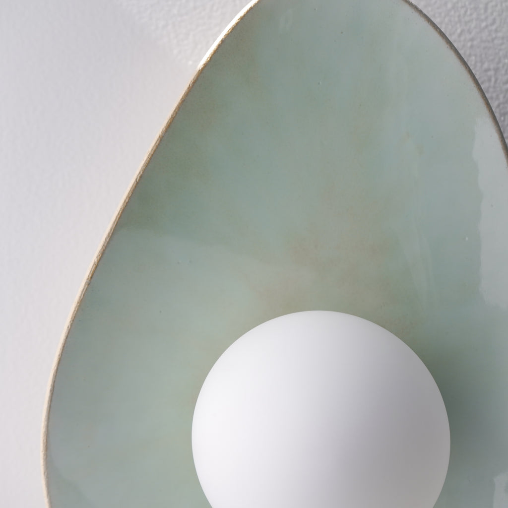 Soft Green Tones Ceramic Wall Lamp / Sconce