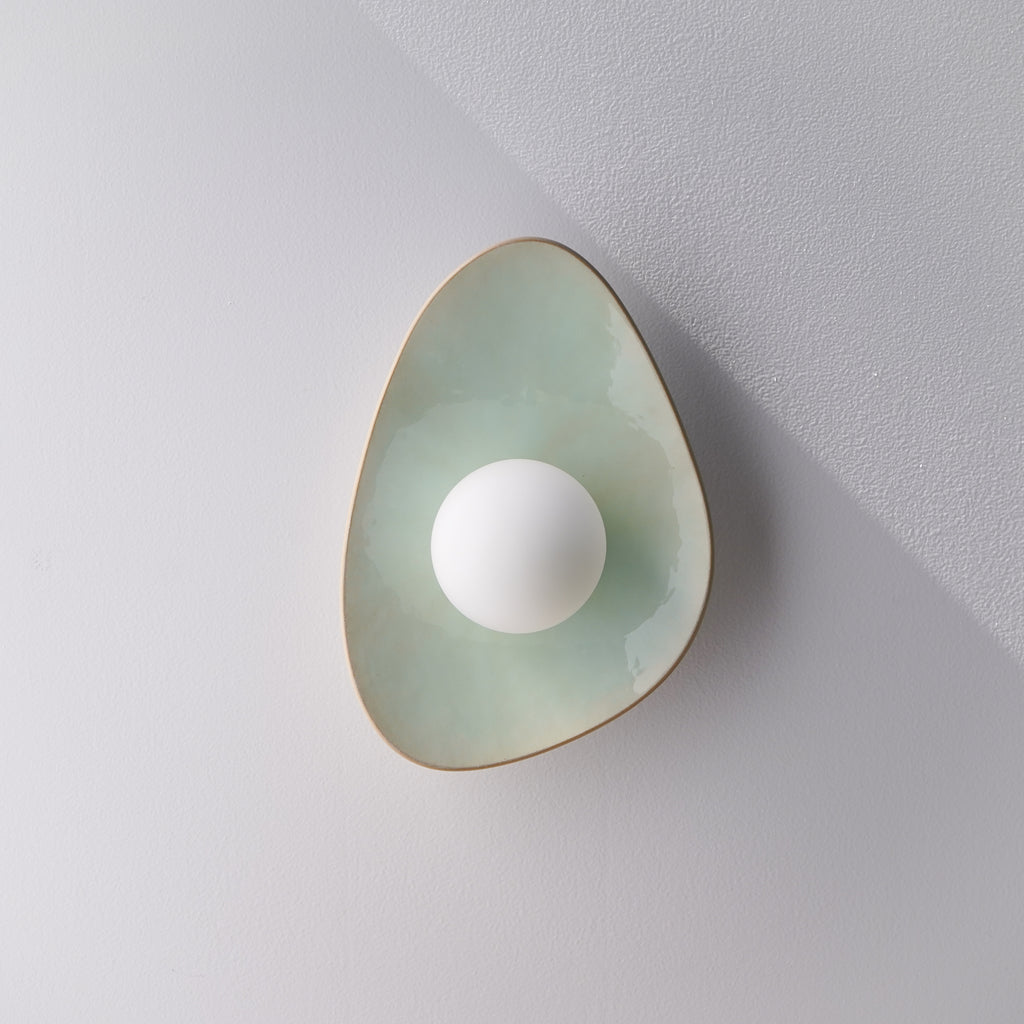 Soft Green Tones Ceramic Wall Lamp / Sconce