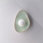 Soft Green Tones Ceramic Wall Lamp / Sconce