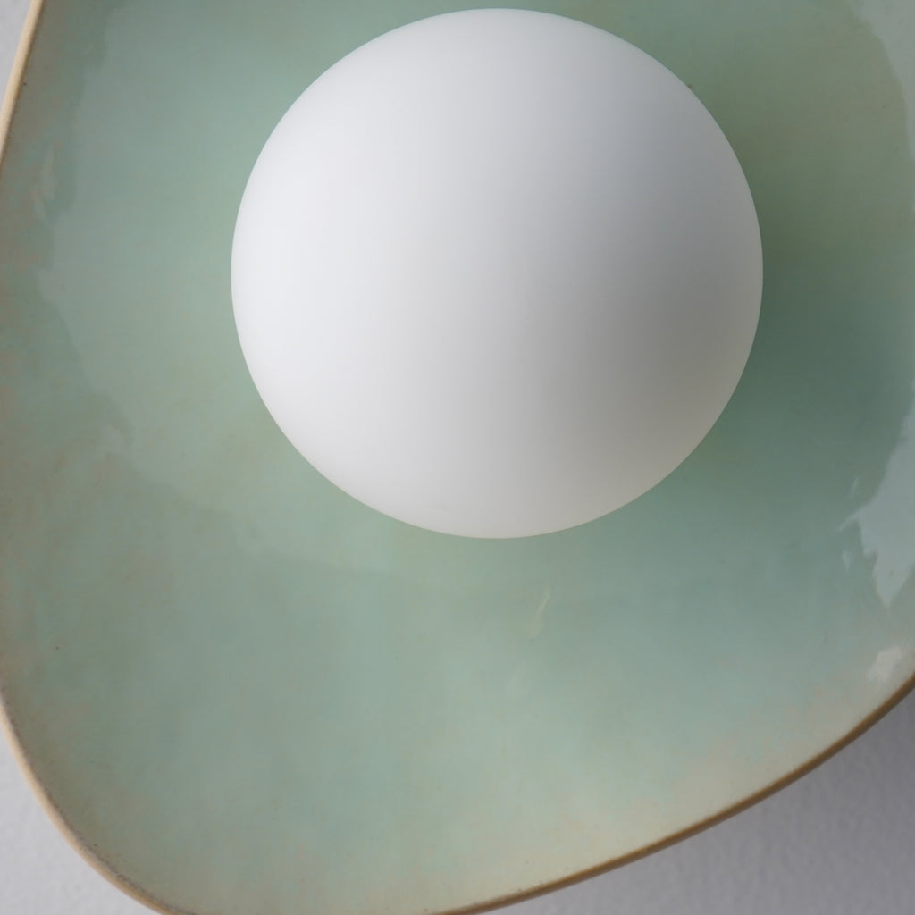 Soft Green Tones Ceramic Wall Lamp / Sconce