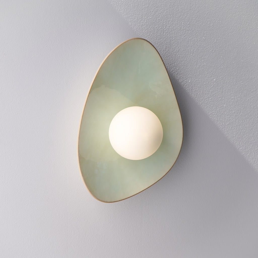 Soft Green Tones Ceramic Wall Lamp / Sconce