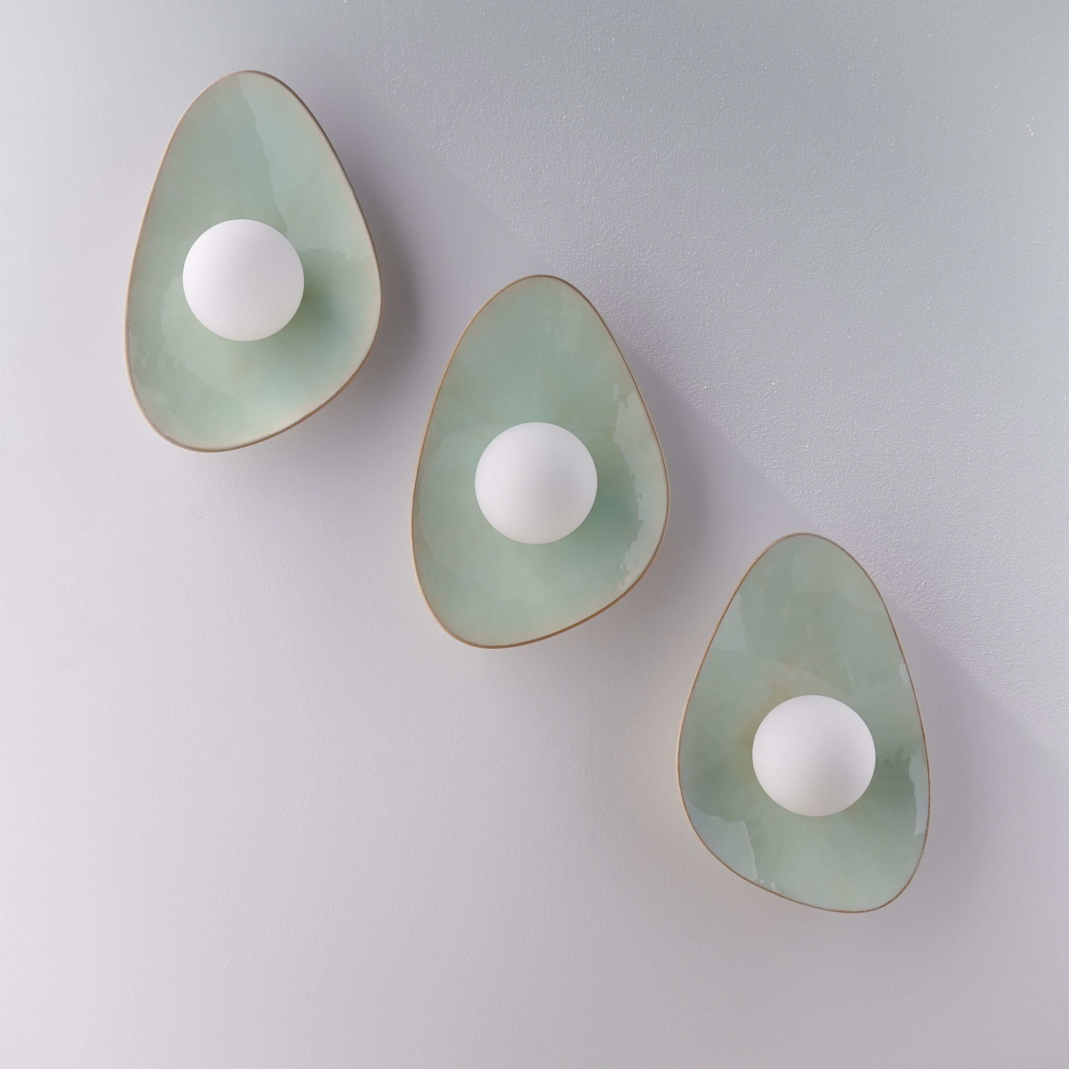 Soft Green Tones Ceramic Wall Lamp / Sconce