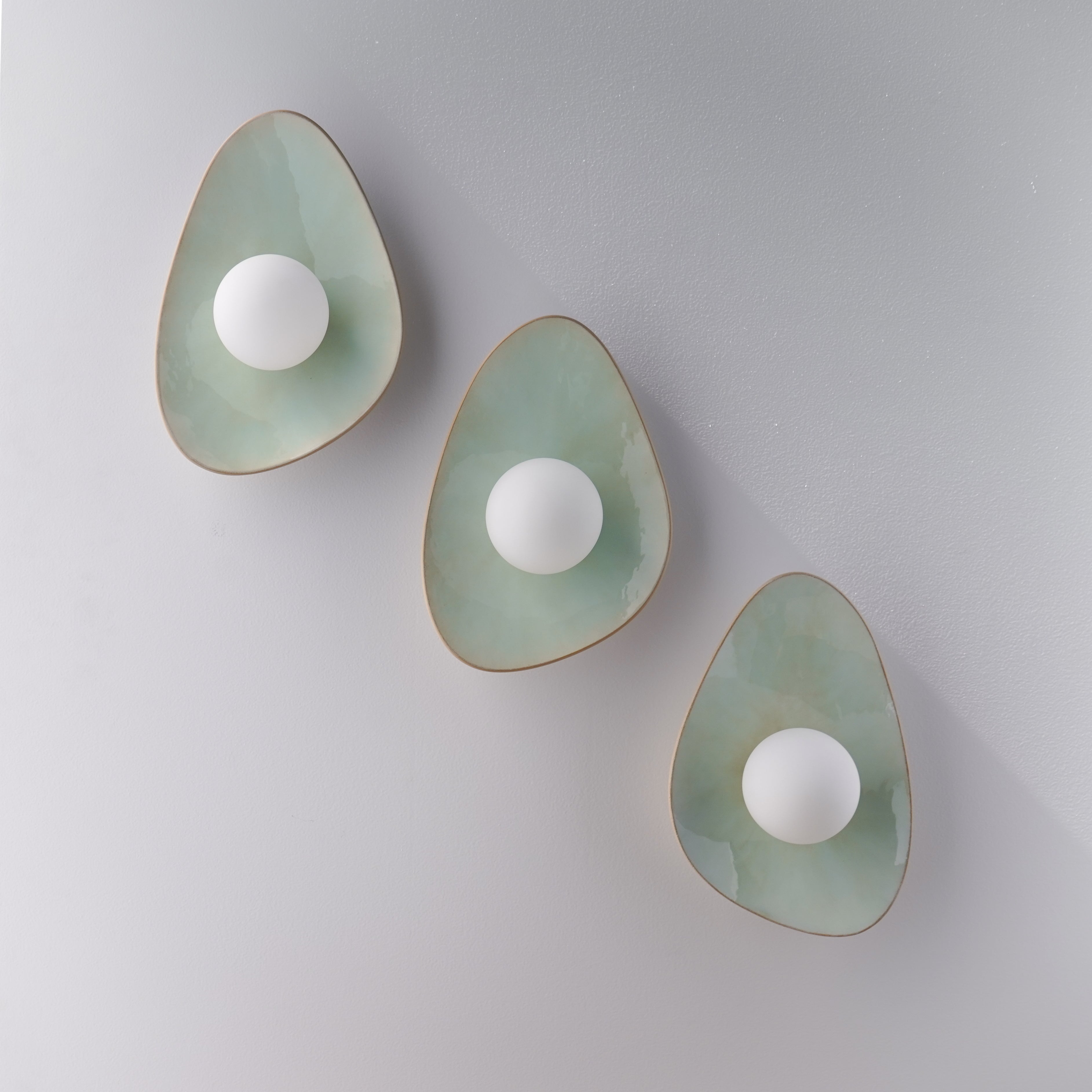 Soft Green Tones Ceramic Wall Lamp / Sconce