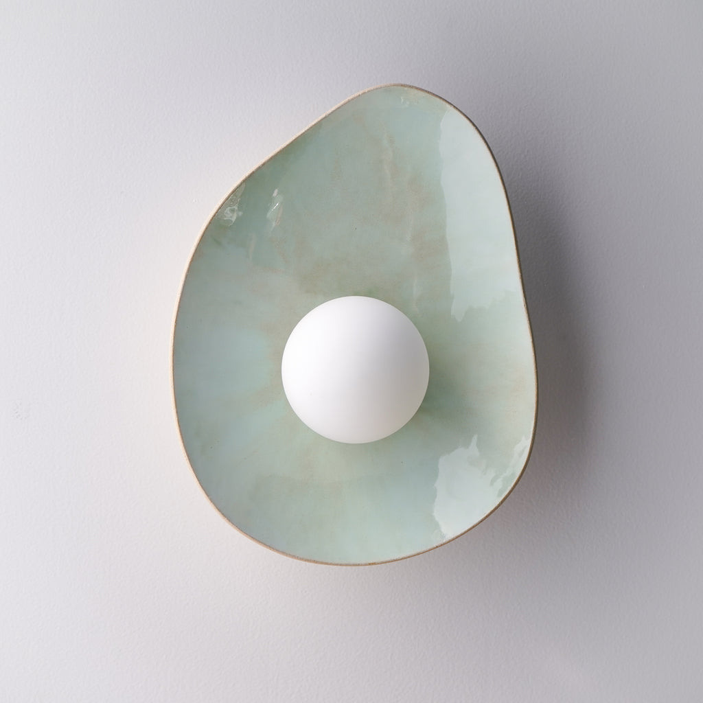 Soft Green Tones Ceramic Wall Lamp / Sconce