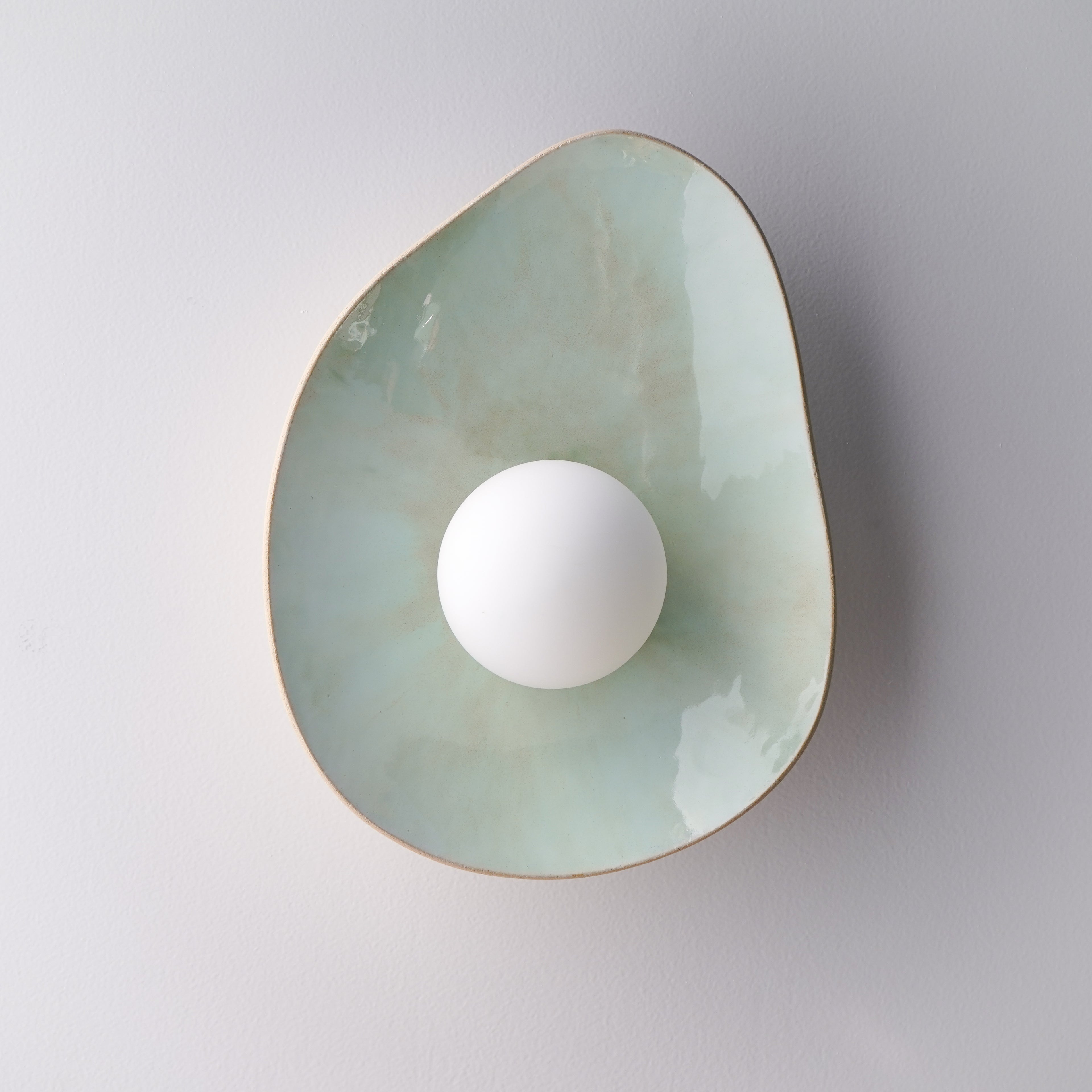 Soft Green Tones Ceramic Wall Lamp / Sconce