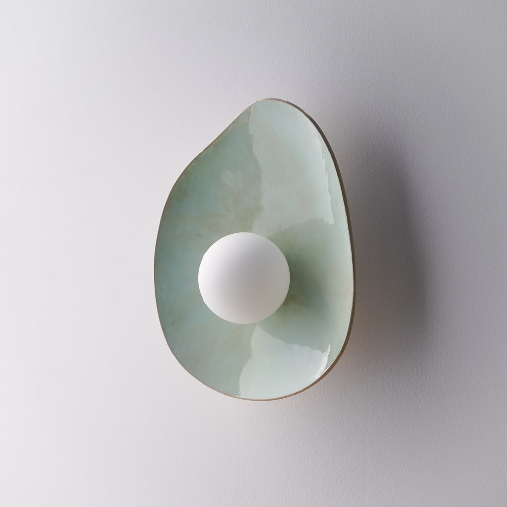Soft Green Tones Ceramic Wall Lamp / Sconce
