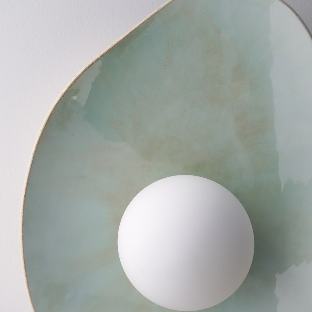 Soft Green Tones Ceramic Wall Lamp / Sconce